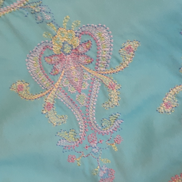 Johnny was turquoise blue embroidered trench coat - Picture 10 of 14